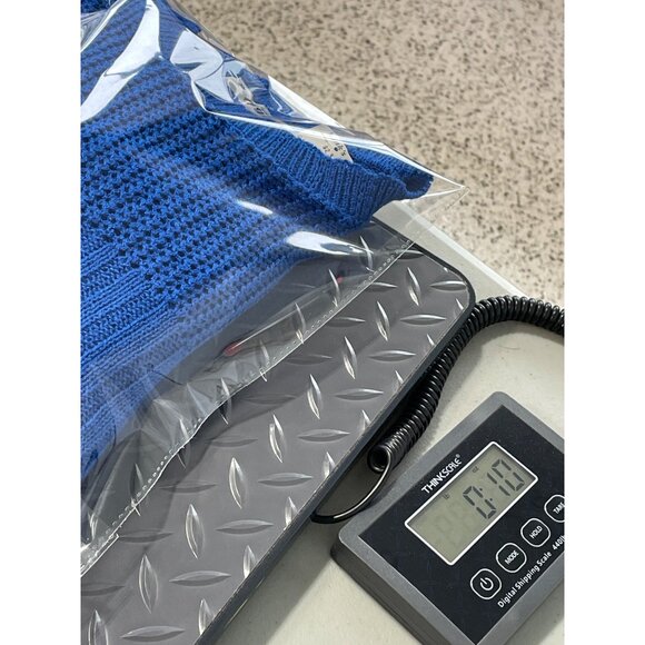 Vintage 90s College Point Knit Pullover Sweater Size Medium Blue Deadstock NEW - Picture 6 of 6